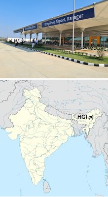 Itanagar Airport Terminal & Location Map